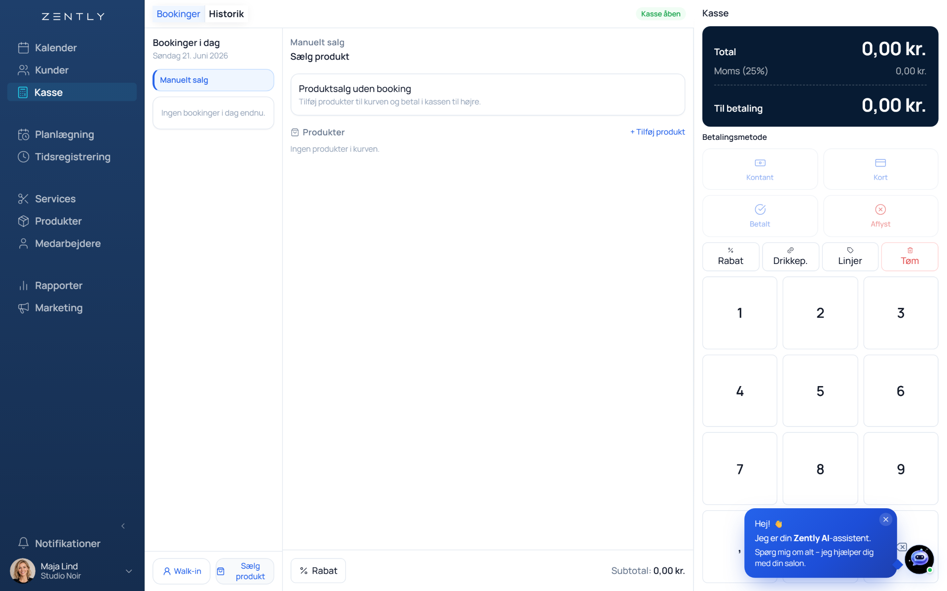 Zently kassesystem